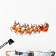 Santa Claus Rides Reindeer Wall Decal