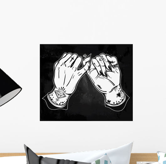 Pinky Promise Hand Holding Wall Decal