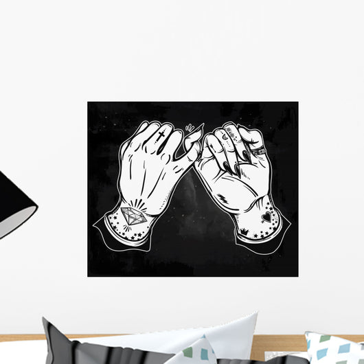 Pinky Promise Hand Holding Wall Decal