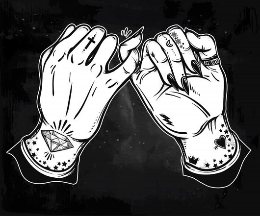 Pinky Promise Hand Holding Wall Decal