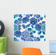 Blue Hexagon Mandala Wall Decal
