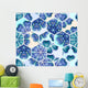 Blue Hexagon Mandala Wall Decal
