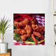 Chicken Wings on Yellow Plate. Wall Mural