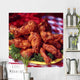 Chicken Wings on Yellow Plate. Wall Mural