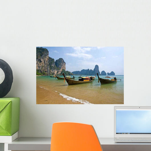 Longtail Boats Railay Beach Wall Decal