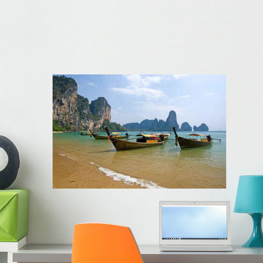 Longtail Boats Railay Beach Wall Decal