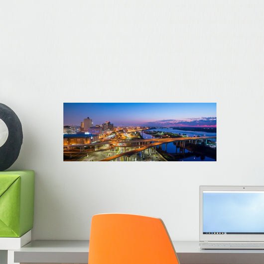 Aerial Downtown Memphis Panorama Wall Decal