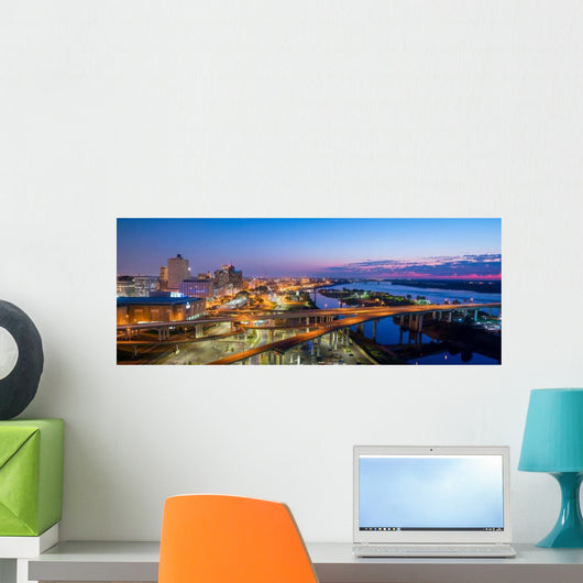 Aerial Downtown Memphis Panorama Wall Decal