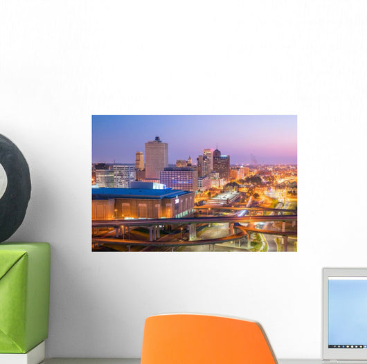 Aerial Downtown Memphis Evening Skyline Wall Decal