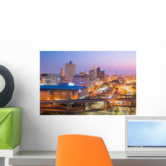 Aerial Downtown Memphis Evening Skyline Wall Decal