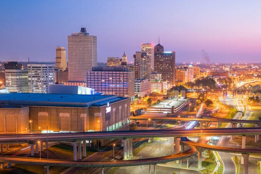 Aerial Downtown Memphis Evening Skyline Wall Decal