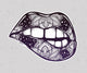 Sexy biting lips with paisley inside artwork. Wall Mural