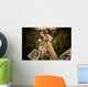 Vintage Female Magician Throwing Playing Cards Wall Mural
