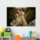 Vintage Female Magician Throwing Playing Cards Wall Mural