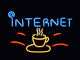 Neon Sign Internet Cafe Wall Mural