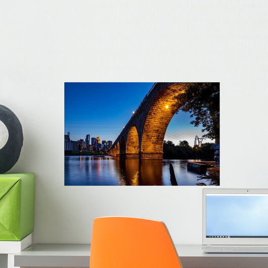 Beautiful Stone Arch Bridge Wall Decal