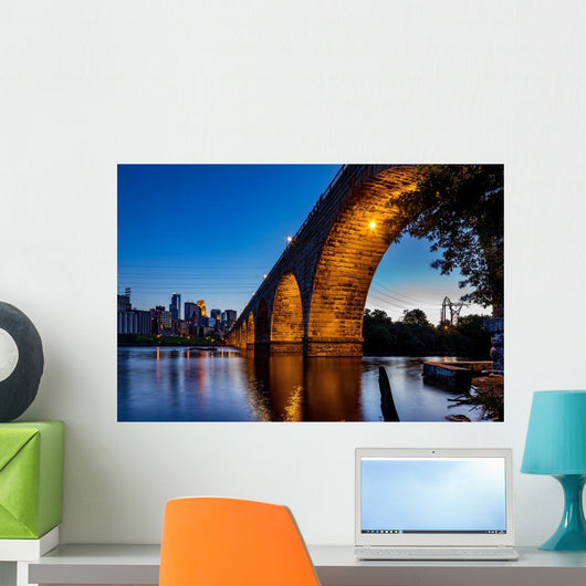 Beautiful Stone Arch Bridge Wall Decal