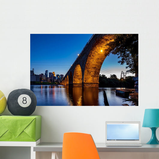 Beautiful Stone Arch Bridge Wall Decal