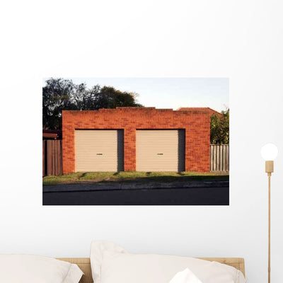 Garage Doors Wall Decal shown on a wall