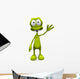 Cartoon alien waving Wall Decal