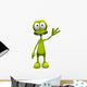 Cartoon alien waving Wall Decal