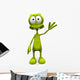 Cartoon alien waving Wall Decal