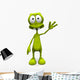Cartoon alien waving Wall Decal