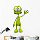 Cartoon alien waving Wall Decal