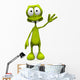 Cartoon alien waving Wall Decal
