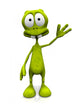 Cartoon alien waving Wall Decal