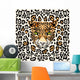 Pattern with a muzzle of a leopard Wall Mural