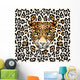 Pattern with a muzzle of a leopard Wall Mural