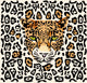 Pattern with a muzzle of a leopard Wall Mural