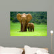 Elephant Mother With Cub Wall Mural