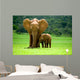 Elephant Mother With Cub Wall Mural