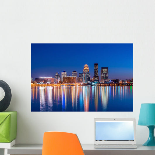 Downtown Louisville Skyline Waterfront Wall Decal
