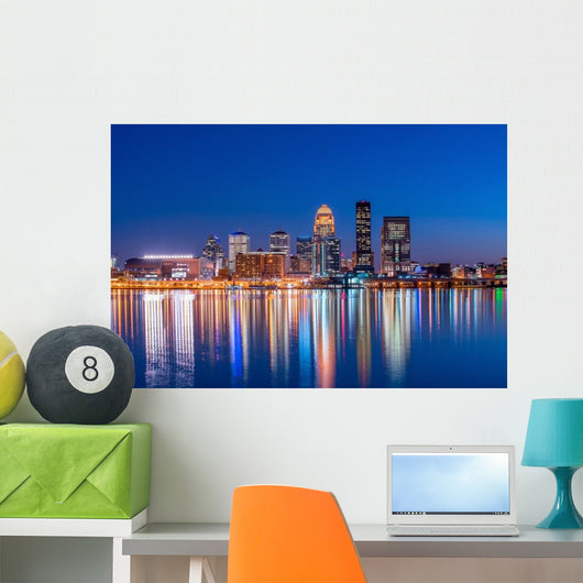 Downtown Louisville Skyline Waterfront Wall Decal