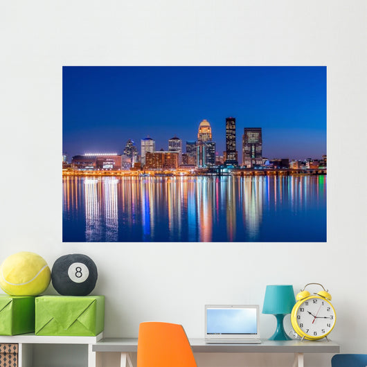 Downtown Louisville Skyline Waterfront Wall Decal