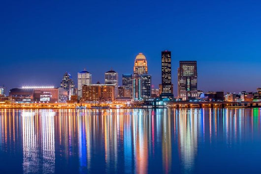Downtown Louisville Skyline Waterfront Wall Decal