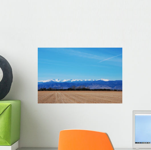 Agricultural Field with Mountains Wall Mural