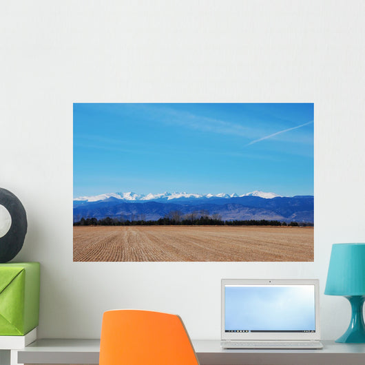 Agricultural Field with Mountains Wall Mural