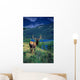 Elk In Summer By Mountain Lake Wall Mural