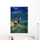 Elk In Summer By Mountain Lake Wall Mural