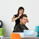 hair styling at beauty salon Wall Decal