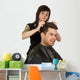 hair styling at beauty salon Wall Decal