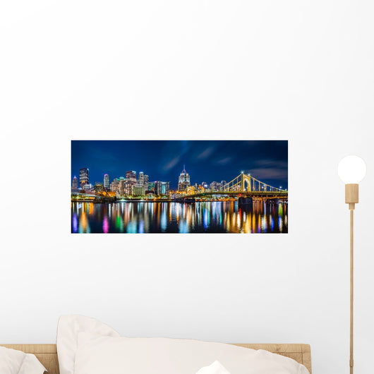 Pittsburgh Downtown Skyline Panorama Wall Decal