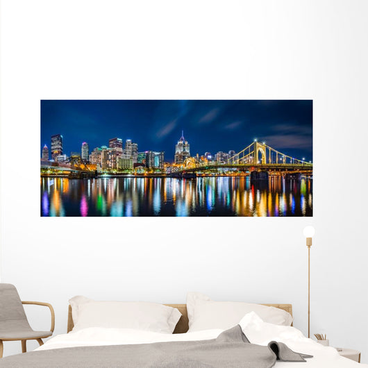 Pittsburgh Downtown Skyline Panorama Wall Decal