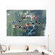 16 skydivers in formation Wall Mural