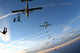 skydivers at sunset Wall Mural