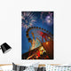 Fireworks At An Amusement Park Wall Mural